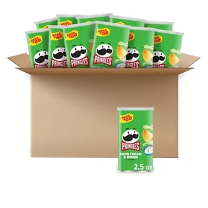 Pringles Potato Crisps Chips, Sour Cream & Onion, 2.5oz (12 Count) - Picture 1 of 3