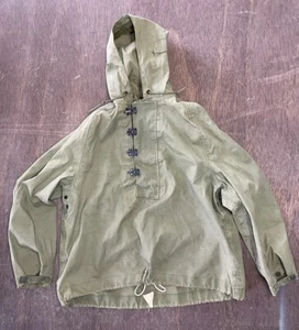 WW2 USN Deck Navy Anorak Rain Parka Jacket N2 Medium Foul Clasp Vietnam 13 Star - Picture 1 of 11