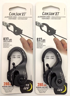 CAM JAM XT Cord Tightener 280 lb 1/16 - 3/16 sz rope  (2 PACK)  NCJSA-01-R3  NEW - Image 1 of 4