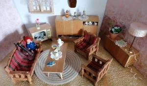 Puppenhaus Puppenstube Wohnzimmermöbel + Zubehör Vintage ca.60er Jahre (3.) - Bild 1 von 17
