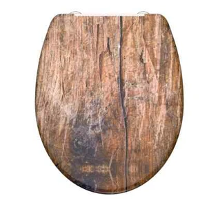 WC-Sitz Duroplast mit Absenkautomatik – Hochwertig & Pflegeleicht Wood - Bild 1 von 5