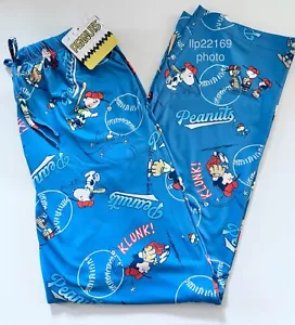 PEANUTS GANG Baseball Game LOUNGE PAJAMA PANTS Snoopy Charlie (Men’s S M L XL) - Picture 1 of 4