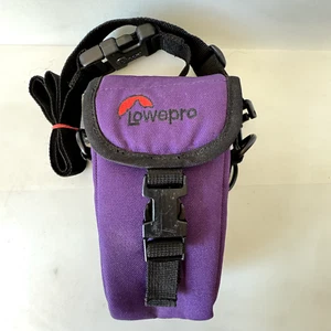 LowePro Compact Camera Bag Pouch Soft Compact Case Purple Padded Shoulder Strap - Picture 1 of 13