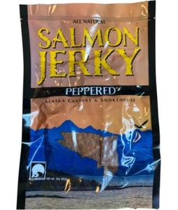 smoked salmon jerky wild Alaska all natural delicious sustainable pepper flavor - Picture 1 of 6