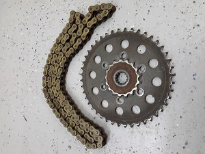 2002-2005 Kawasaki ZZR1200 Chain and Sprocket Kit USED zzr 1200 zx1200 44t 17t - Picture 1 of 4