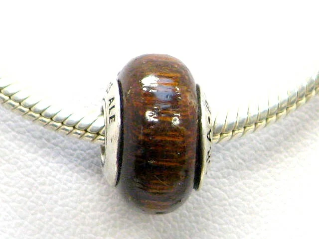 Pandora Element Coracao De Negro Holz mit Sterling Silber 925 ALE - Bild 1 von 1