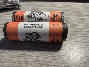 2002-P & D Louisiana State Quarter U.S. Mint Wrapped Rolls - Picture 1 of 1
