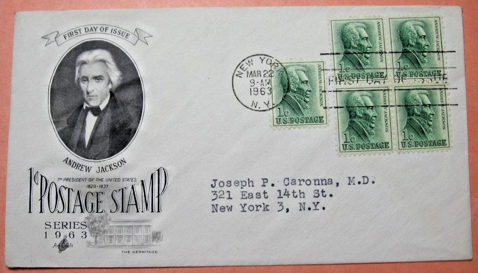 1963 Andrew Jackson - 7th President of United States FDC  Cover #1209 - Image 1 of 1