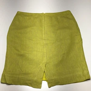 Merona Skirt Womens Size 6 Linen Blend Straight Pencil Yellow Knee Length - Picture 1 of 12