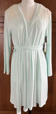 Conjunto de bata y ropa de dormir de maternidad Rosie Pope pantalones cortos y camiseta sin mangas de encaje de 3 piezas talla L Foto 1 de 4