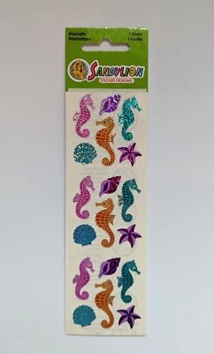 Vintage SandyLion Prismatic Seahorses & Shells Stickers Sealed - Image 1 of 2