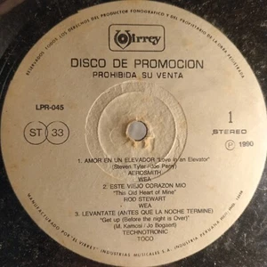 AEROSMITH Love in an Elevator SONG IN PROMO LP from PERU Eurythmics Rod Stewart - Picture 1 of 2