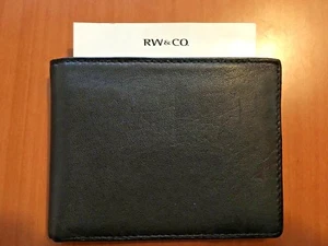 NEW RW & CO MEN'S GENUINE LEATHER BLACK WALLET - Bild 1 von 3