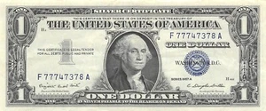 USA $1 Silver Certificate Series of 1957 A Block F-A Circulated Banknote ZAA - Picture 1 of 2