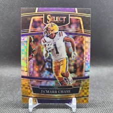 2022 Select Draft Picks Ja'Marr Chase Concourse Black Gold Squares /100