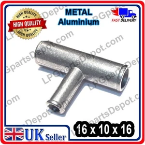 16x10x16 Metal T PIEZA Combustible de aire y agua GLP Manguera Tubo Conector Unidor de gas - Imagen 1 de 3