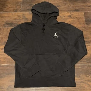Air Jordan Brand Logo Fleece standard fit Pullover Hoodie Black Sz Medium - Picture 1 of 5