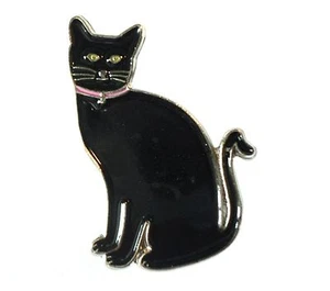 Insignia alfiler esmalte de metal felino para casa gato negro 30 mm NUEVO - Imagen 1 de 2