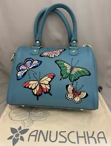 Anuschka Zip Around Classic Satchel Embroidered Butterfly Melody 625-BML - Picture 1 of 8
