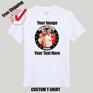 Custom T-Shirt Personalized Color t shirt Add Your HD Color Photo On White Tee - Picture 1 of 6