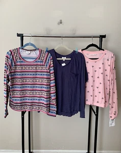 NWT! Lot of 3 Jenni Women's Sz L Long Sleeves Ribbed Thermal Pajama Top Bundle - Picture 1 of 10