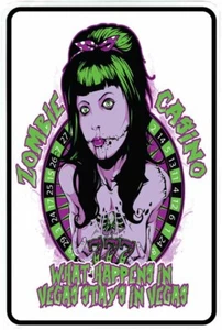 Zombie Casino sign Metal funny man cave house decor N730 - Picture 1 of 1