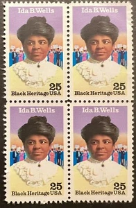 Scott#: 2442 - Ida B. Wells 25¢ 1990 ABNC Perf 11 Block of Four MNHOG - Picture 1 of 1