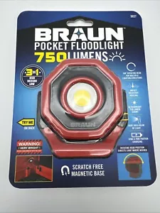 Braun Pocket Floodlight Rechargeable 750 Lumens Magnetic Led Light . NEW SEALED - Picture 1 of 2