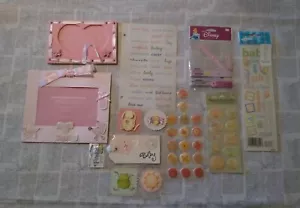 Baby Girl Scrapbooking Stickers New & Used Lot of 9 Hearts Disney Princesses - Picture 1 of 10