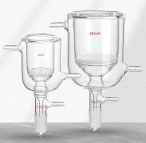 50ml - 1000ml Double-jacketed Suction Filter Funnel w/ Glass Porous Filters CA - Picture 1 of 8