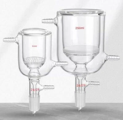 50ml - 1000ml Double-jacketed Suction Filter Funnel w/ Glass Porous Filters CA - Image 1 of 4