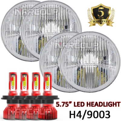 4PCS 5-3/4 5.75" LED Headlights Hi/Lo Beam White for BMW 325i 528i 535i E30 Foto 1 de 4