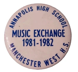 Vintage Manchester, New Hampshire West High School Pinback Button. - Bild 1 von 2
