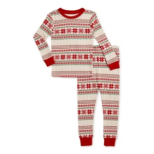 Holiday Time Little Boys Toddler Fair Isle Cotton 2 Piece Pajama Set (5T) - NWT - Picture 1 of 3