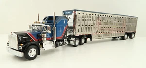 First Gear 60-1204 Kenworth W900A 6x4 Truck Livestock Trailer John Wayne  1:64 - Picture 1 of 16