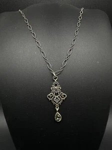 Barse Jewelry Pendant Solid Sterling Silver Statement Necklace 18” - Picture 1 of 15