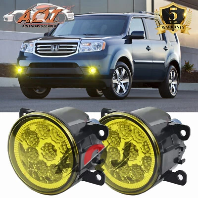 PAIR Bumper yellow LED Fog Light Lamp For Honda Pilot 2012-2014 2015 Replacement — 第 1/4 张图片