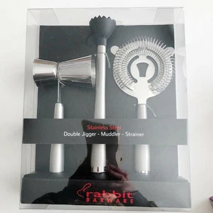 Bargeschirr der Marke Rabbit 3-teiliges poliertes Chrom-Set - Bild 1 von 12