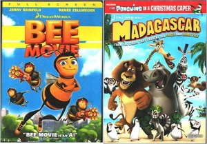 DREAMWORKS Children's Animated DVD Movies: MADAGASCAR & BEE MOVIE - Picture 1 of 10