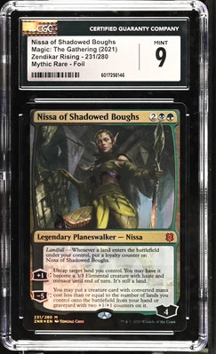 NISSA OF SHADOWED BOUGHS Zendikar Rising Foil Mythic CGC 9 MTG [Nostalgium] - Image 1 of 2