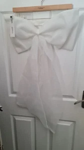 Nuovo con etichette Coast organza avorio fiocco vita taglia large (prezzo consigliato £ 59) vita aggiuntiva 31" - Foto 1 di 7