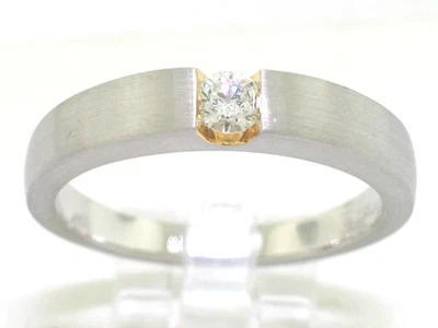 Platin Brillant Ring 950 Platin Brillant 0,17ct  Wesselton Lupenrein IF Gr. 63 - Bild 1 von 4