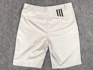 ADIDAS Golf Shorts Mens 32 Light Gray Perfomance Climalite Flat Front 3 Stripe - Picture 1 of 8