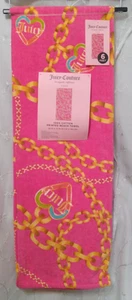 Neu Juicy Couture saftige Kette 6 Fuß lang Jacquard Strandtuch Rosa/Gold Multi - Bild 1 von 4