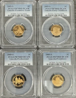 2009 S Lincoln Cent Proof 4 Coin US Mint Bicentennial Set PCGS PR70RD DCAM - Image 1 of 2