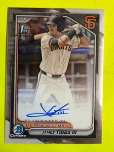 DA107053 2024 Bowman cromo borrador autógrafo #CPAJT James Tibbs III RC AUTO - Imagen 1 de 2
