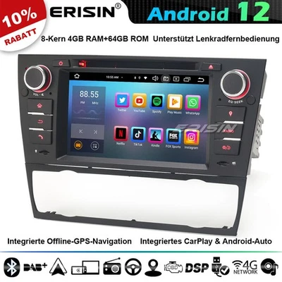 8-Kern Android 14 Autoradio GPS Navi für BMW 3er E90 E91 E92 E93 BT 5.0 DAB+64GB - Bild 1 von 4