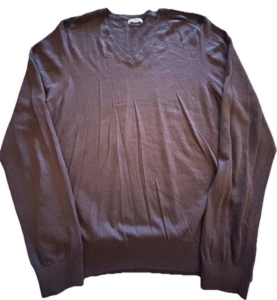 Burberry Brit свитер мужской размер XXL фиолетовый клетку Crewneck кашемир смесь дизайнер - Изображение 1 из 4