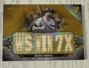 2024 Topps Triple Threads Mickey Mantle Reliquia 5/9 Oro #RL-MICK JUEGO USADO  - Imagen 1 de 10