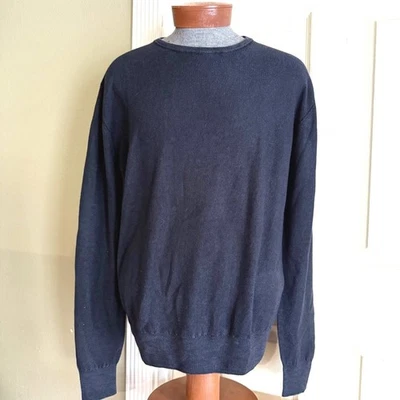 mens size XXL navy blue virgin wool Belstaff sweater jumper seedstitch - Image 1 of 4